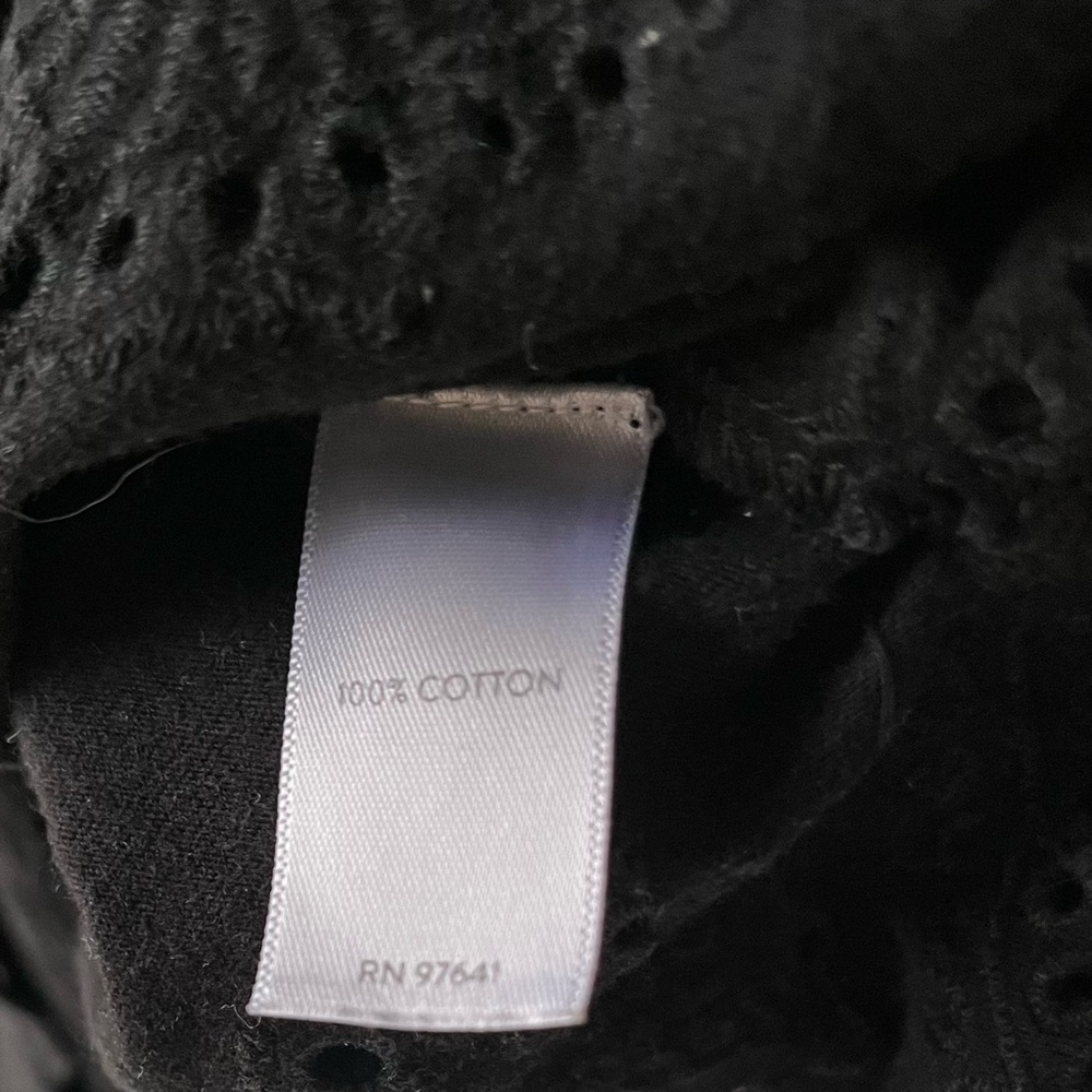 J.Jill Black Eyelet Hem Knit Top | Size L |‎ 100% Cotton - Picture 7 of 7